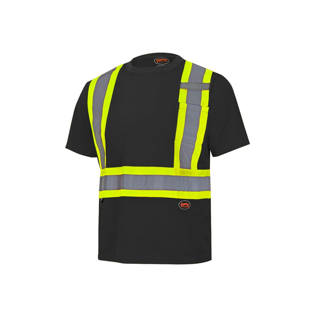 Pioneer Hi-Vis Work T-Shirt — Class 1, Black, Large
