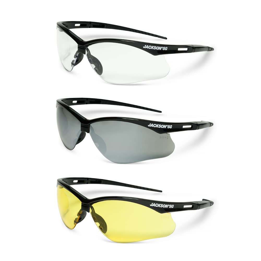 Jackson Safety SG Glasses (3-Pack) — CSA Z94.3, Black
