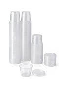 1 oz Portion Cups with Lids, 200 Sets Disposable Souffle Cups, Leak-Proof Jello Shot Cups, Clear Condiment Containers for Sauce, Dressing & Food Storage, Freezer Safe 🍁 All In One Marketplace Canada