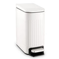 TrashAid Slim Bathroom Trash Can with Lid Soft Close, 6 Liter/1.6 Gallon Stainless Steel Small Garbage Can with Removable Inner Bucket, Step Pedal, Slim Wastebasket for Toilet, Office, Bedroom, White 🍁 All In One Marketplace Canada