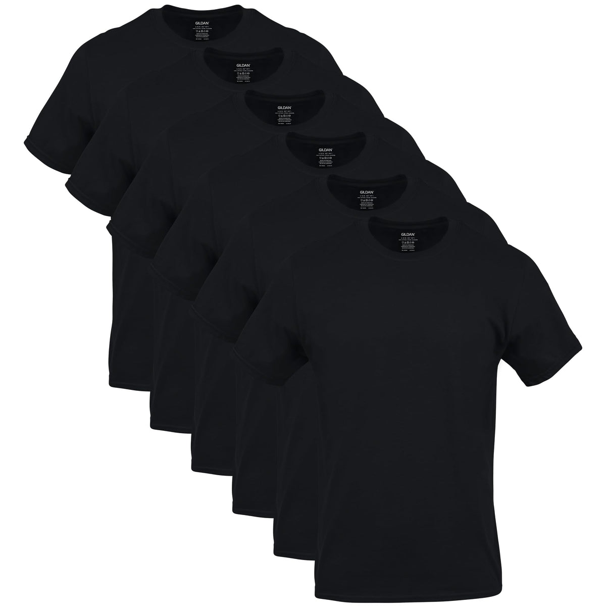 GILDAN Men's Crew T-Shirts, Multipack, Style G1100, Black (6-Pack), Medium 🍁 All In One Marketplace Canada