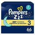 Pampers ZZZ Overnight Diapers, Size 3, Nighttime Protection Disposable Baby Diaper, 1 Pack (Count of 66) 🍁 All In One Marketplace Canada
