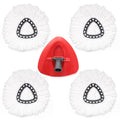 4Pcs Spin Mop Head Refills + 1 Mop Holder for Vileda, fit O-Cedar Spin Mop, Easy Wring Mop Replacement, Microfiber Triangle Replacement Pads, White Color (Pack4 * 1) 🍁 All In One Marketplace Canada