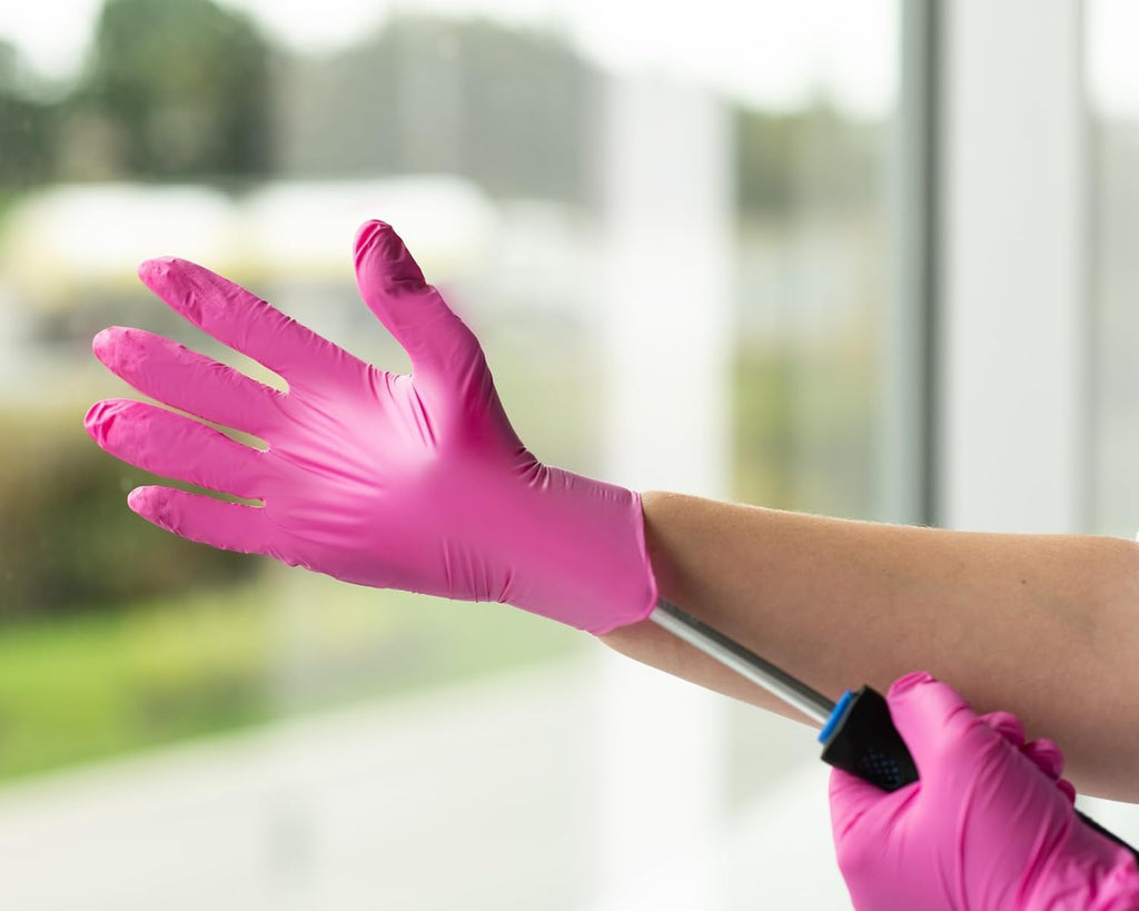 FRAMAR Pink Nitrile Gloves Medium - Disposable Gloves Medium, Cleaning Gloves, Kitchen Gloves, Latex Free Gloves Disposable, Gants Nitrile, Gants Jetables 🍁 All In One Marketplace Canada