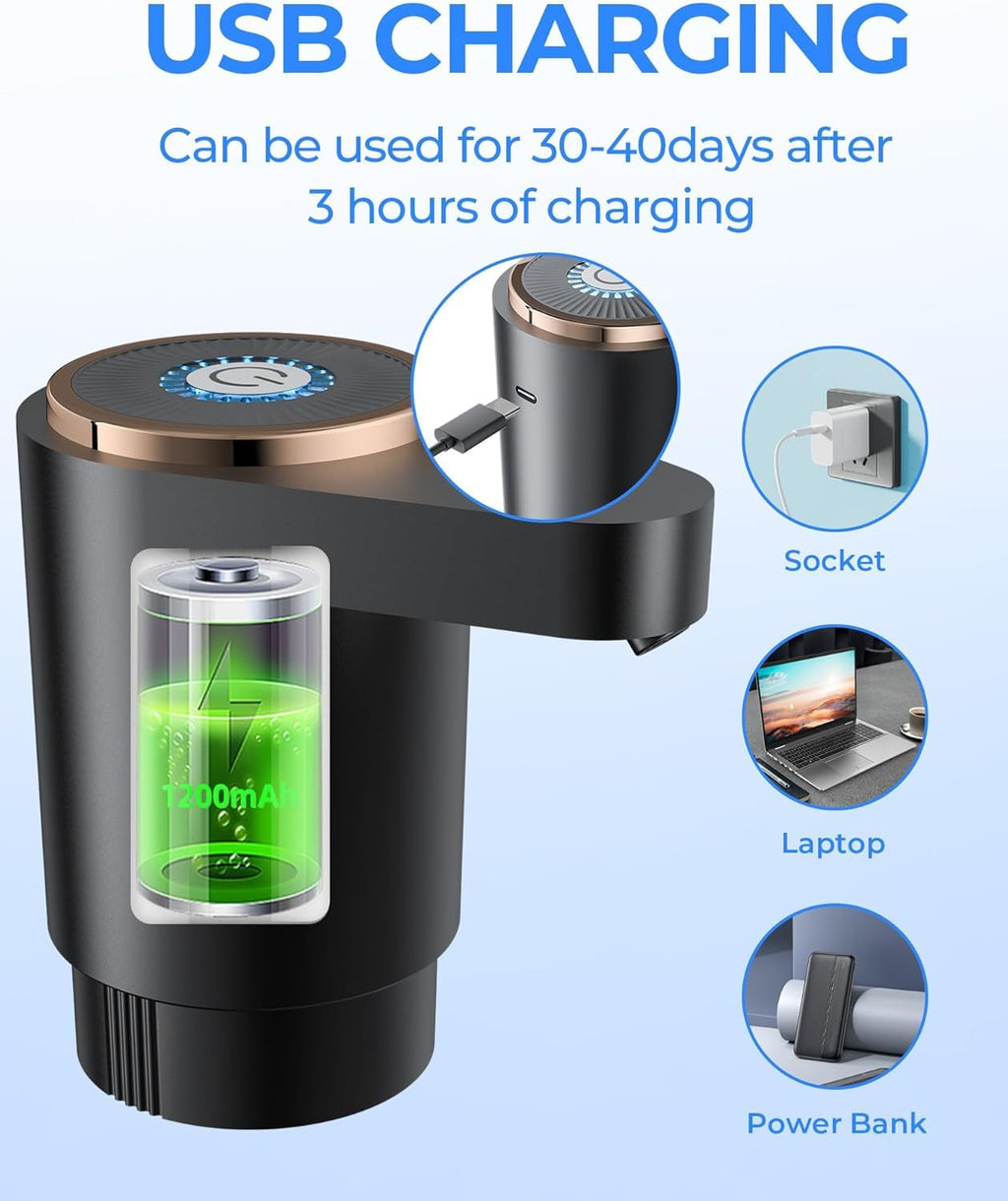 Water Dispenser Pump Water Pump for 5 Gallon Bottles, USB Rechargeable Water Bottle Pump, Portable Water Jug Dispenser for Home, Kitchen, Office, Camping 🍁 All In One Marketplace Canada