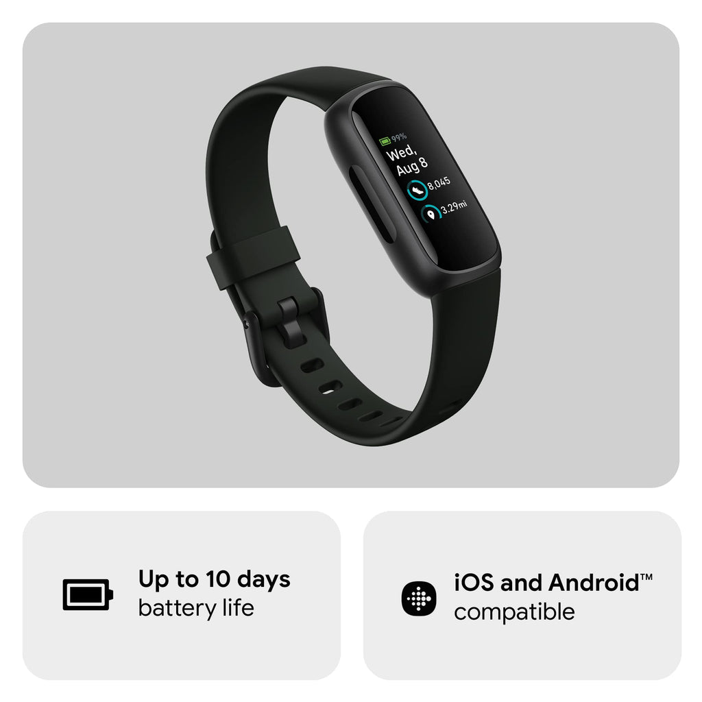 Google Fitbit Inspire 3 Health and Fitness Tracker with Stress Management, Workout Intensity, Sleep Tracking, 24/7 Heart Rate and More, Midnight Zen/black, One Size (S and L Bands Included) 🍁 All In One Marketplace Canada