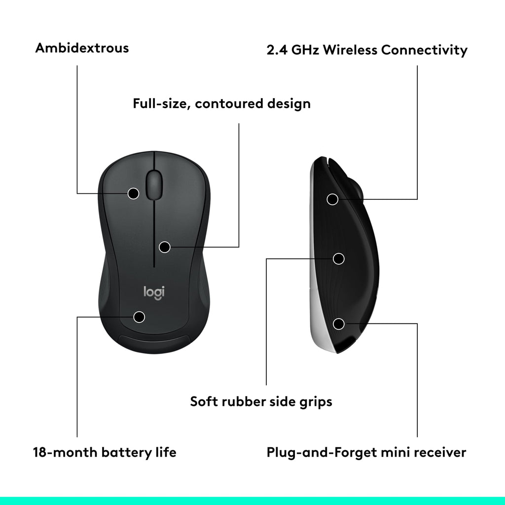 Logitech MK540 Advanced Wireless Keyboard and Mouse Combo for Windows, 2.4 GHz Unifying USB-Receiver, Multimedia Hotkeys, 3-Year Battery Life, for PC, Laptop 🍁 All In One Marketplace Canada