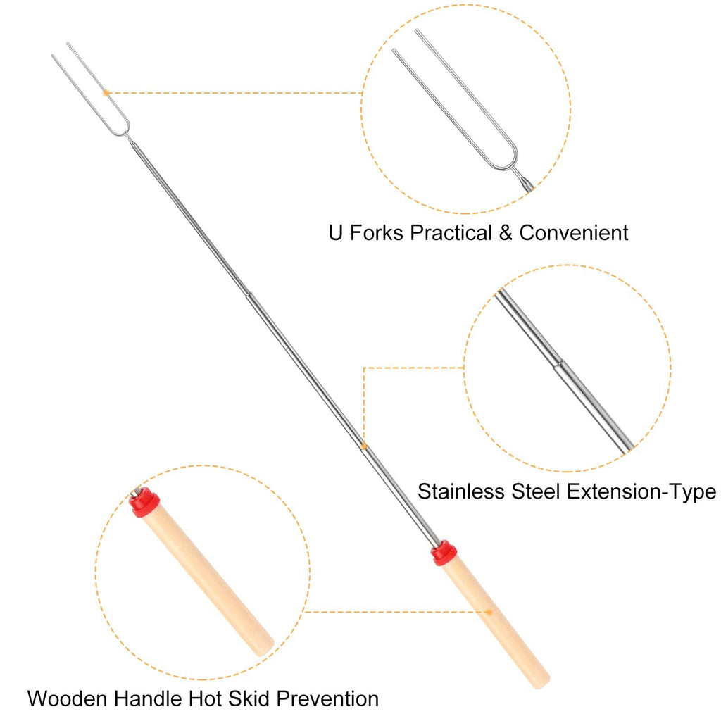 Marshmallow Roasting Sticks, Telescoping Smores Sticks for Open Fire Pit, 32 Inch Long Marshmallow Toasting Barbecue Forks Smores Skewers for Campfire Camping Hotdog Hot Dog Bonfire Grill, 5 Pack 🍁 All In One Marketplace Canada