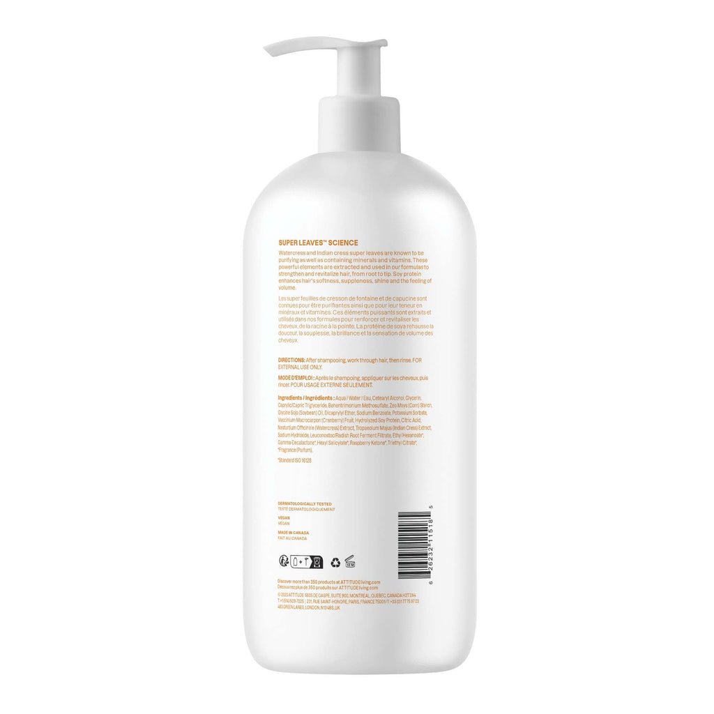 ATTITUDE Volume and Shine Hair Conditioner, Made in Canda, For Thin Hair, Naturally Derived Ingredients, Vegan Detangler, Dermatologically Tested, Soy Protein & Cranberries, 946 mL 🍁 All In One Marketplace Canada