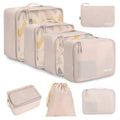 BAGAIL 8 Set Packing Cubes, Lightweight Travel Luggage Organizers with Shoe Bag, Toiletry Bag & Laundry Bag (Cream) 🍁 All In One Marketplace Canada