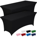 Pureegg Spandex Tablecloth 6ft - 2 Pack, Fitted and Tight Table Cloth for Rectangular Table, Wrinkle-Free and Stretch Table Cover for Party, Wedding, and Banquet, Black, 72" L x 30" W x 30" H 🍁 All In One Marketplace Canada