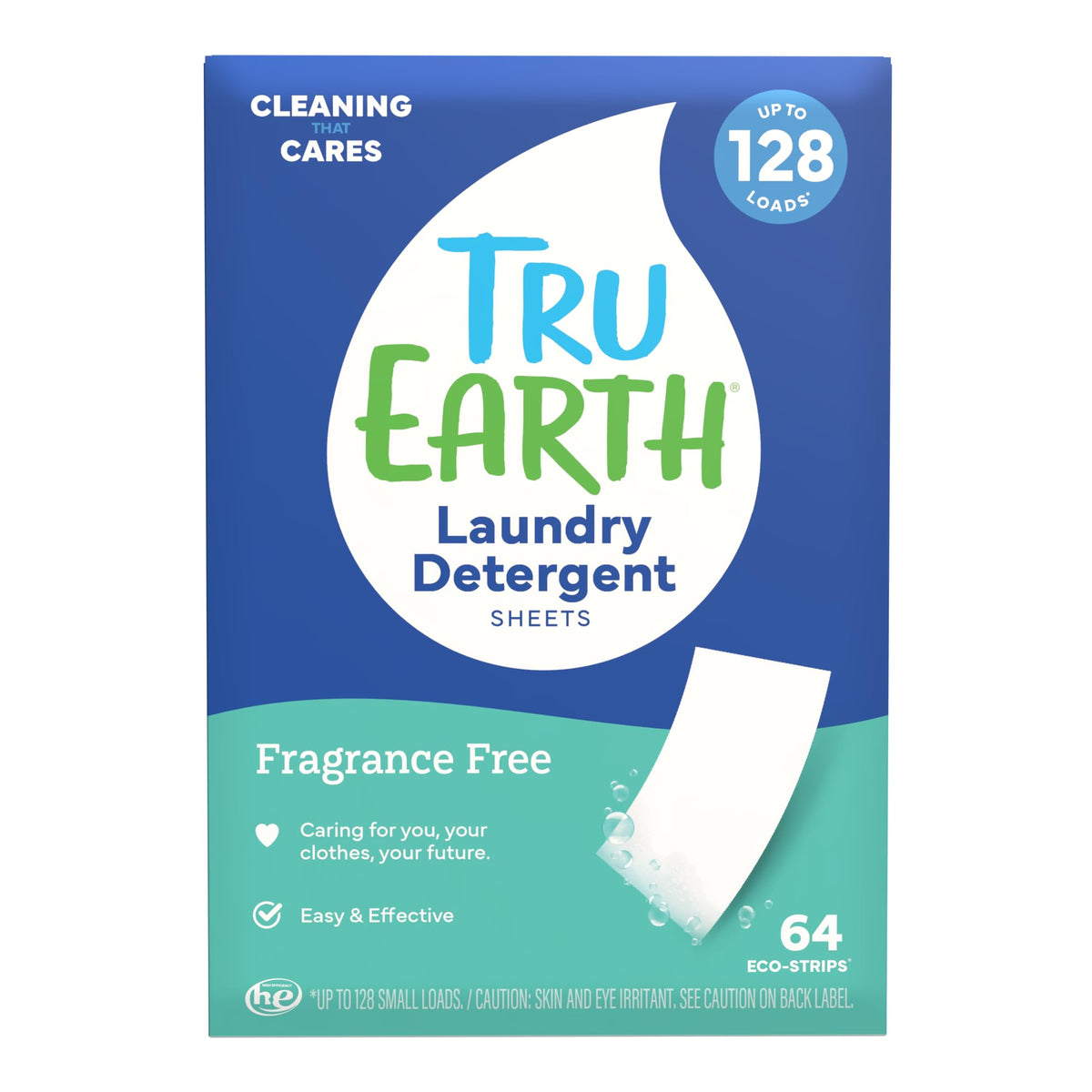 Tru Earth Unscented Laundry Sheets — 64 Sheets, Up to 128 Loads