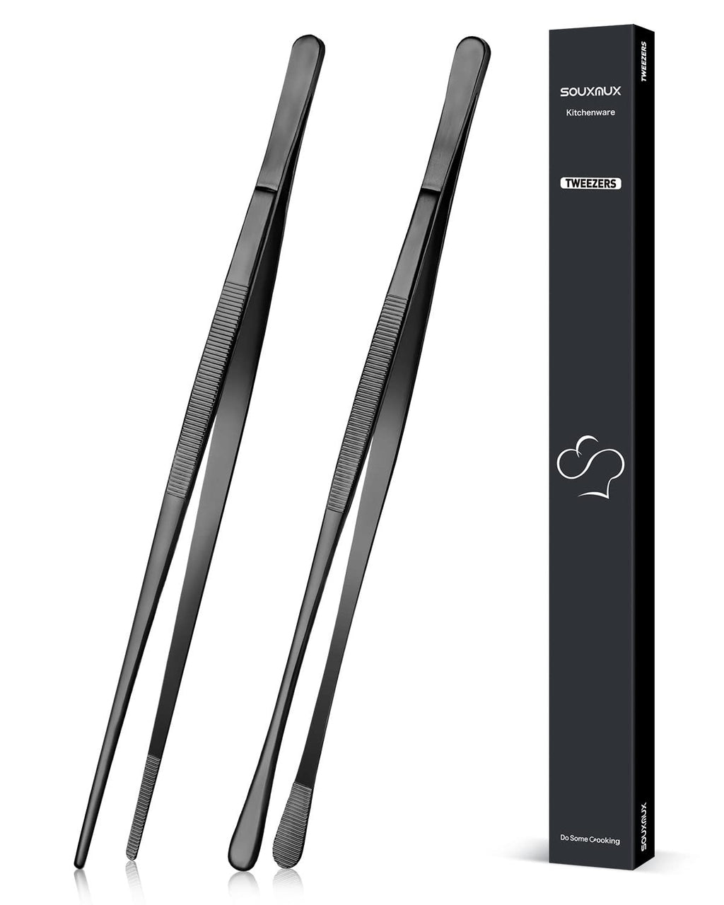 2 Pcs 12-inch Cooking Tweezers Tongs Precision Serrated Tips, Stainless Steel Professional Chef Tweezer Kitchen Tools for BBQ, Plating and Serving 🍁 All In One Marketplace Canada