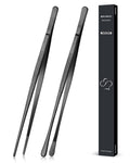2 Pcs 12-inch Cooking Tweezers Tongs Precision Serrated Tips, Stainless Steel Professional Chef Tweezer Kitchen Tools for BBQ, Plating and Serving 🍁 All In One Marketplace Canada