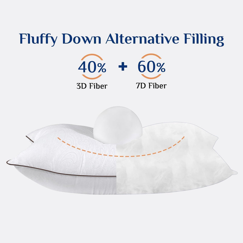 JOLLYVOGUE King Size Pillows 2 Pack for Sleeping, Soft and Supportive Bed Pillows for Side Back and Stomach Sleeper, Down Alternative Hotel Collection Pillows 2 Pack 🍁 All In One Marketplace Canada