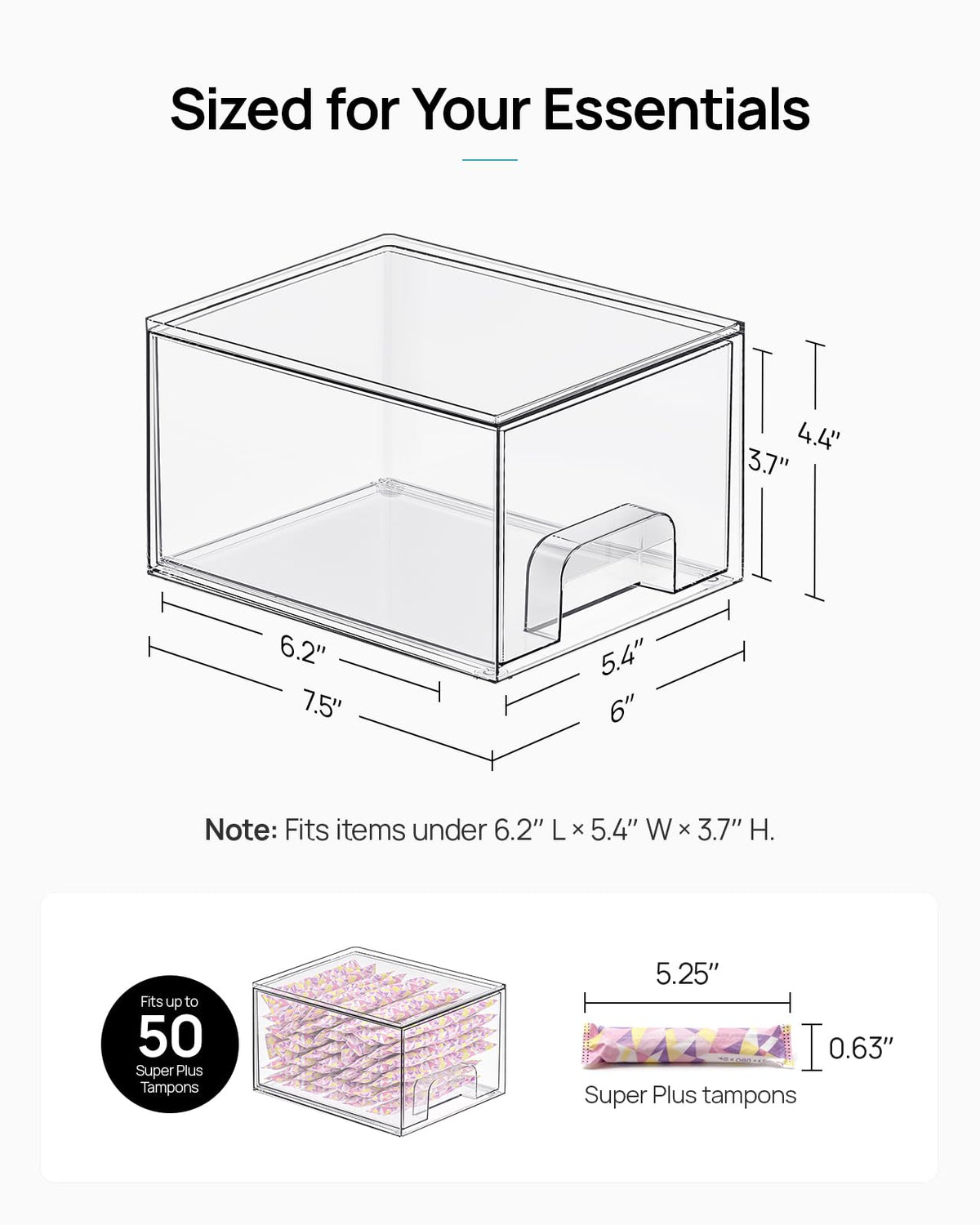 Vtopmart 4 Pack Stackable Makeup Organizer Storage Drawers, Acrylic Bathroom Organizers，Clear Plastic Storage Bins For Vanity, Undersink, Kitchen Cabinets, Pantry, Home Organization and Storage 🍁 All In One Marketplace Canada