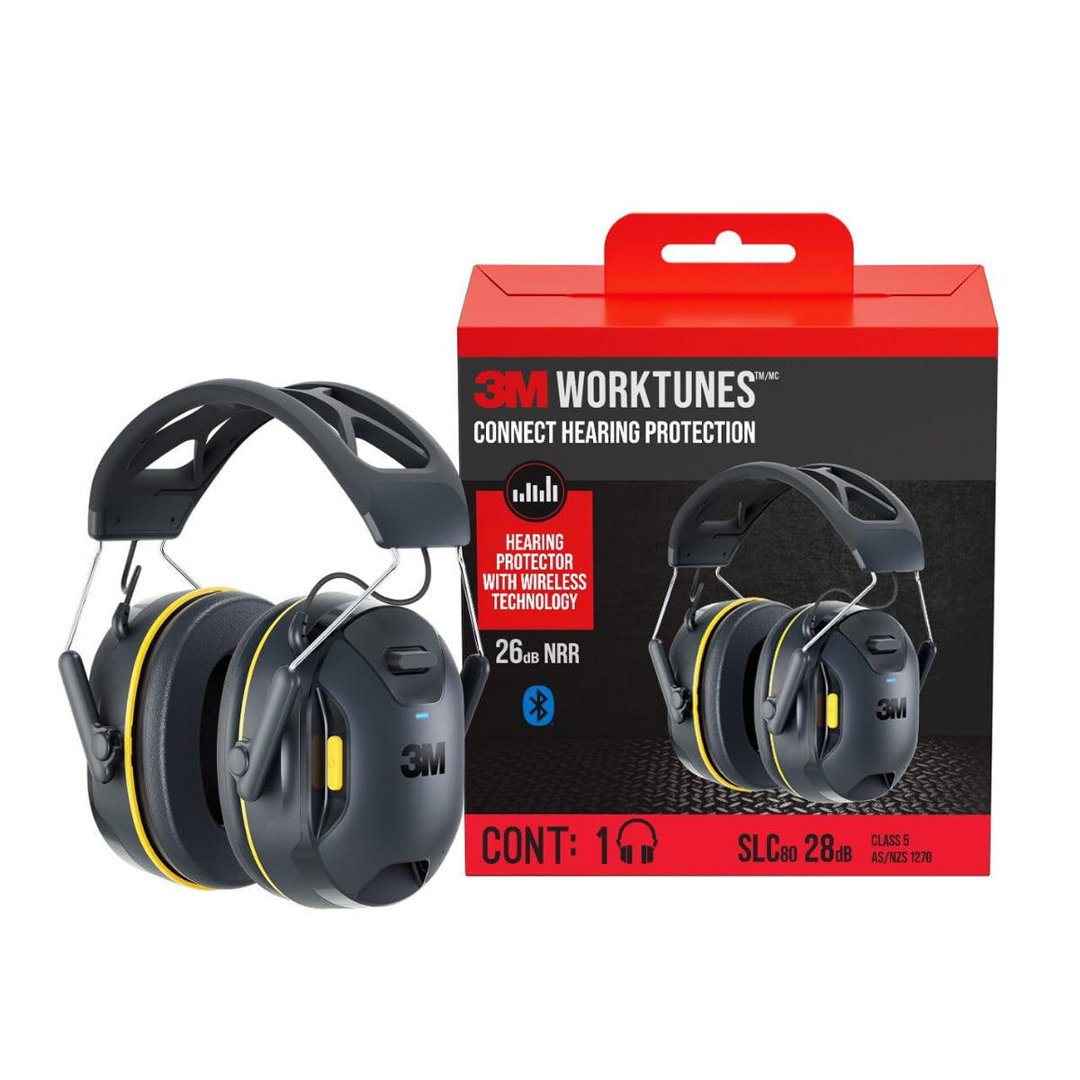 3M WorkTunes Connect Hearing Protection — Bluetooth, 26 dB NRR