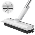 Floor Scrub Brush with Long Handle, 3 in 1 Scrape and Heavy-Duty Stiff Bristle Scrubber Brush for Cleaning Shower Bathroom, Patio, Garage, Kitchen, Wall and Deck 🍁 All In One Marketplace Canada