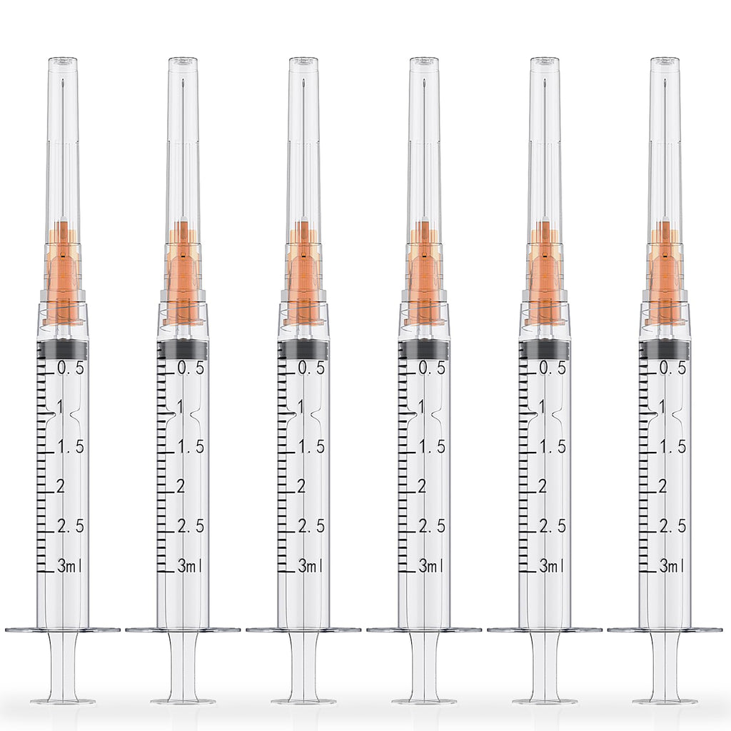 3ml Luer Lock Syringes with 25 Gauge 1 Inch Needles, Luer Lock Disposable Accessories for Lab, Pack of 25 🍁 All In One Marketplace Canada