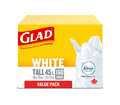 Glad White Garbage Bags - Tall 45 Litres - Febreze Fresh Clean Scent, 160 Trash Bags, Value Pack, Made in Canada of Global Components 🍁 All In One Marketplace Canada