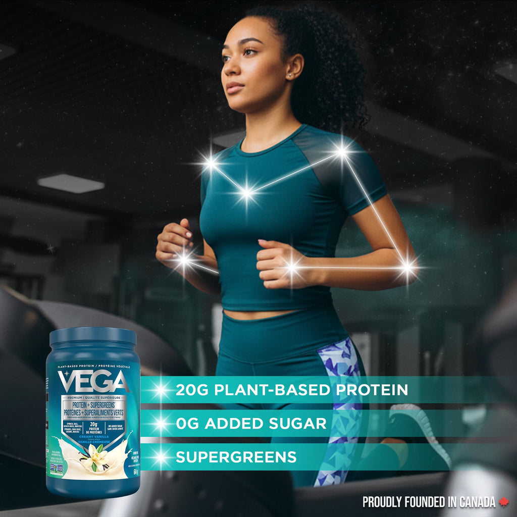 Vega Protein + Supergreens Vegan Plant Based Protein Powder – 20g Organic Pea Protein, Dairy-free, Healthy Breakfast Shake – Vanilla, 21 Servings, 614 grams (Pack of 1) 🍁 All In One Marketplace Canada