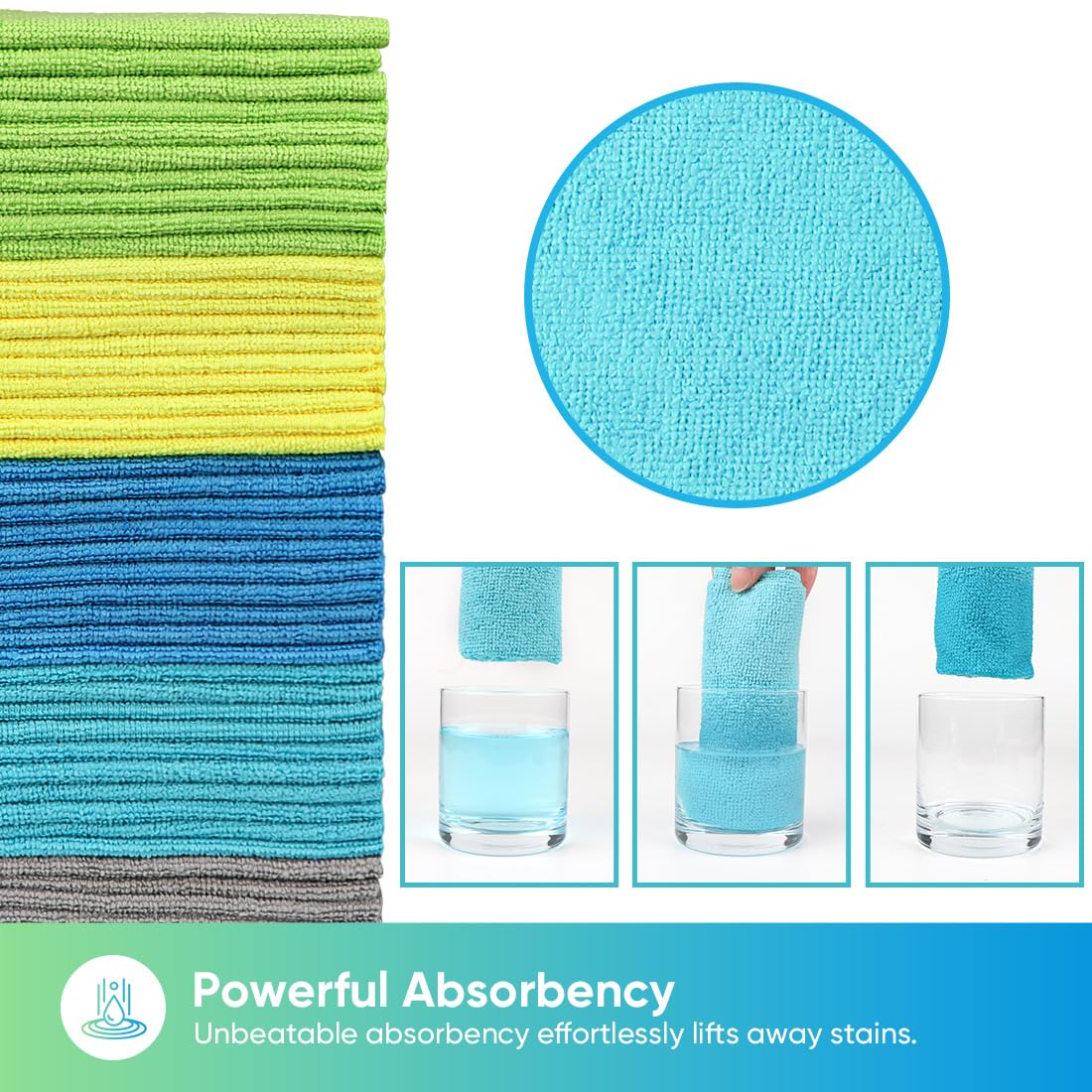 HOMEXCEL Microfiber Cleaning Cloths 100 Pack, Highly Absorbent Cleaning Towels, Lint Free & Scratch-Free Cleaning Rags for House, Kitchen and Car, Multi-Color Microfiber Towels 11.5 x 11.5 inch 🍁 All In One Marketplace Canada
