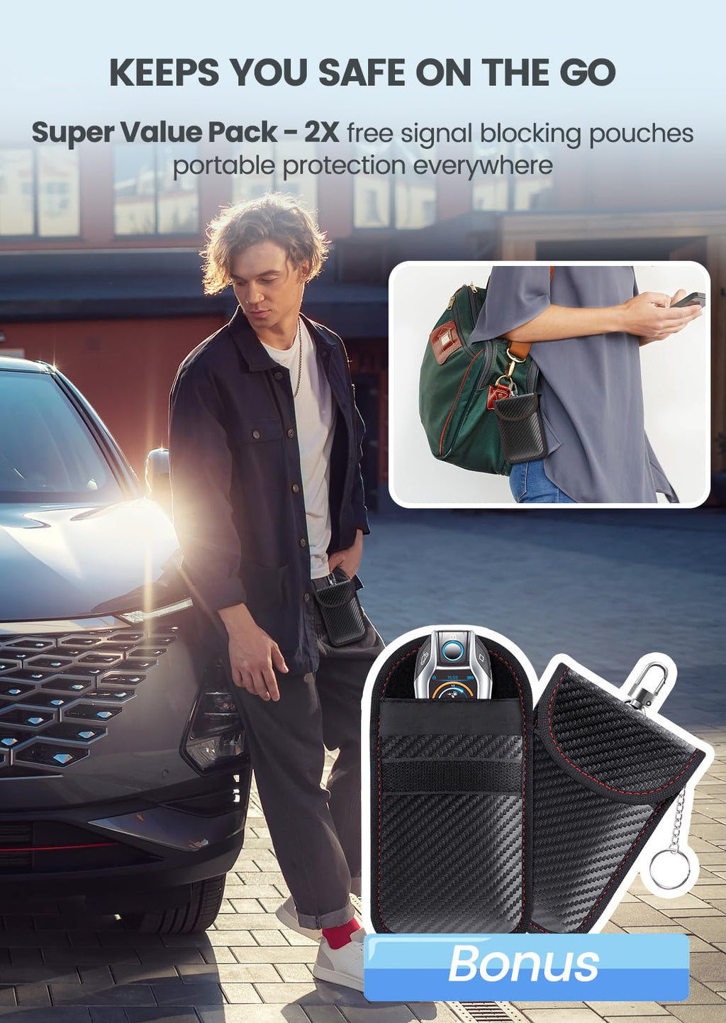 Samfolk Faraday Box with 2 Faraday Bags, Faraday Box for Car Keys, RFID Key Fob Protector Anti-Theft Key Fob Box, Anti-Theft Cages for Car Keys, Phone and Credit Card 🍁 All In One Marketplace Canada