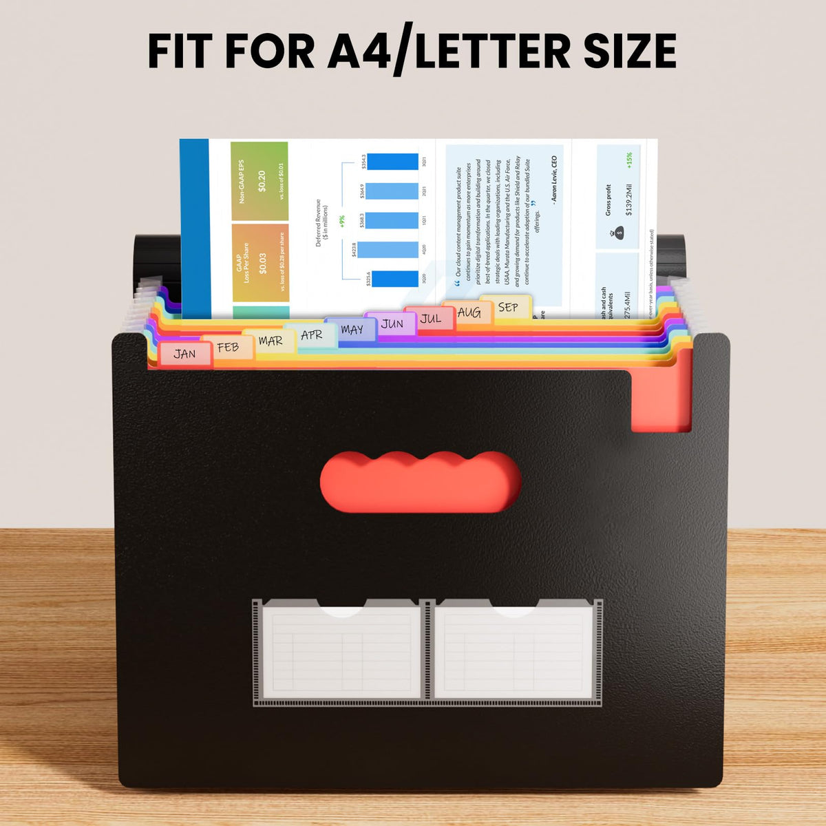 Sooez Accordion File Organizer, 13 Pockets Expanding File Folders, Portable Monthly Paper Bill Tax Receipt Organizer, Letter A4 Size Document Holder with Blank Labels, Black 🍁 All In One Marketplace Canada