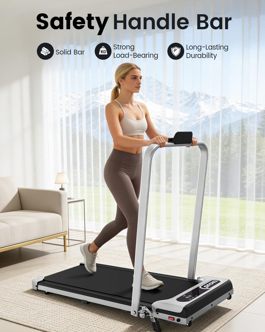 Yagud Walking Pad with 8% Incline, 3 in 1 Treadmill for Home & Office, 2.5HP Under Desk Treadmill with Handle, Portable Treadmill with Remote Control & Led Display, No Installation 🍁 All In One Marketplace Canada