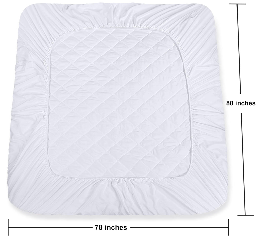 Utopia Bedding Quilted Fitted Mattress Pad, King Size, Elastic Fitted Mattress Topper Protector and Cover Stretches up to 16 Inches Deep, Machine Washable (White) 🍁 All In One Marketplace Canada