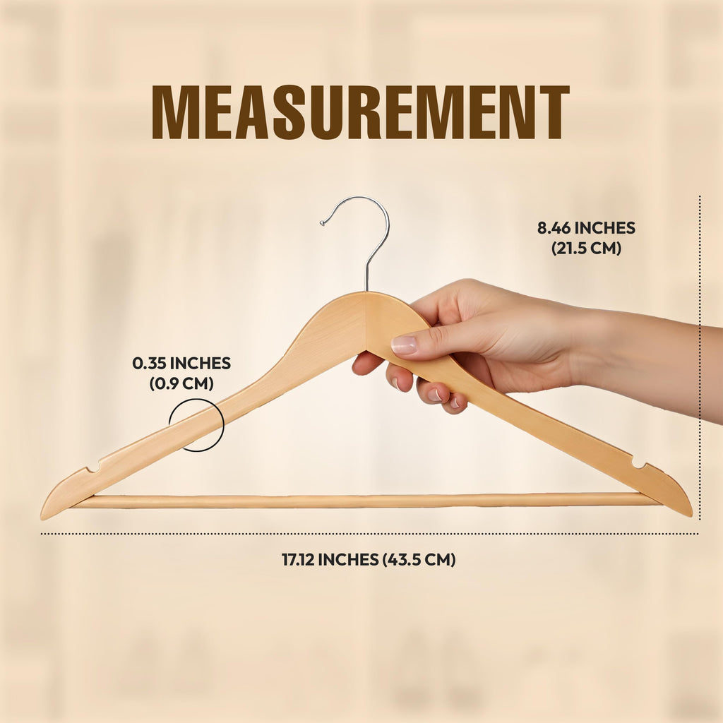 Utopia Home Premium Wooden Hangers 30 Pack - Heavy Duty & Durable Coat Hanger - Wood Hanger with 360-Degree Rotatable Hook - Clothes Hangers with Non-Slip Shoulder Notches For Shirts & Coats (Natural) 🍁 All In One Marketplace Canada