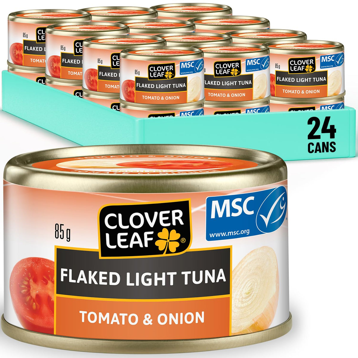 Clover Leaf Tomato & Onion Tuna — 24 × 85 g