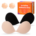 GKHWON Adhesive Bra Strapless Backless Invisible Push Up Sticky Bra with Silicone Nipple Covers Reusable Beige+Black B 🍁 All In One Marketplace Canada