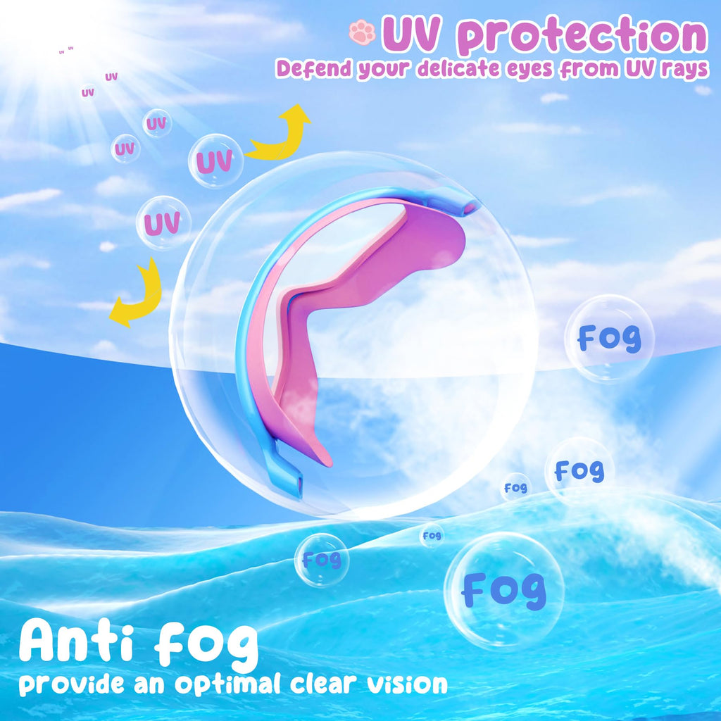 Kids Goggles Swimming, 2 Pack Kids Swimming Goggles for Age 4-14 Wide Vision Anti-Fog UV Protection Waterproof for Boys Girls 🍁 All In One Marketplace Canada
