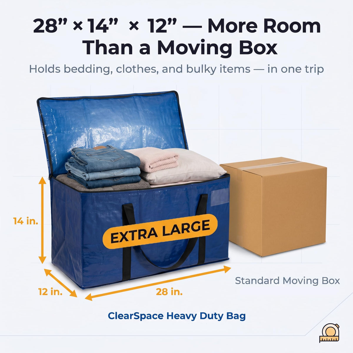 ClearSpace Heavy Duty Moving Bags or Storage Bag, 8 Pack – Large Moving Boxes with Backpack Straps, Zippers & Handles – Perfect for College Dorm, Traveling, Camping, Christmas Decorations 🍁 All In One Marketplace Canada