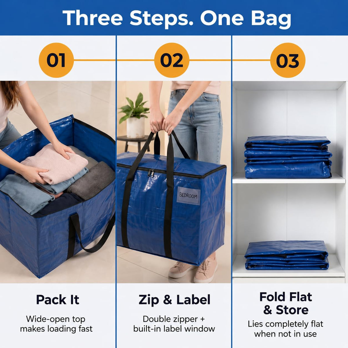 ClearSpace Heavy Duty Moving Bags or Storage Bag, 6 Pack – Large Moving Boxes with Backpack Straps, Zippers & Handles – Perfect for College Dorm, Traveling, Camping, Christmas Decorations 🍁 All In One Marketplace Canada