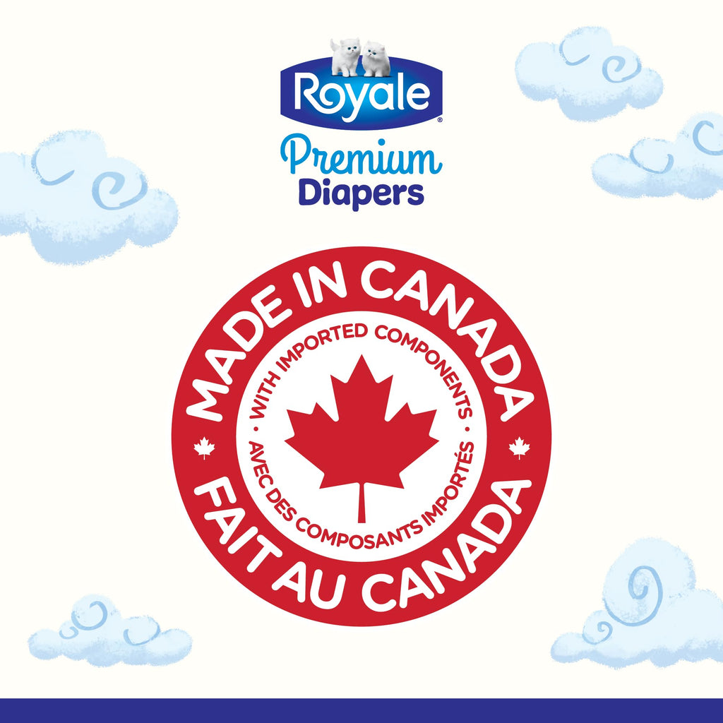 Royale Premium Diapers, Size 4 (22-37 lb), 156 Count, Disposable Baby Diapers (Packaging may vary) 🍁 All In One Marketplace Canada