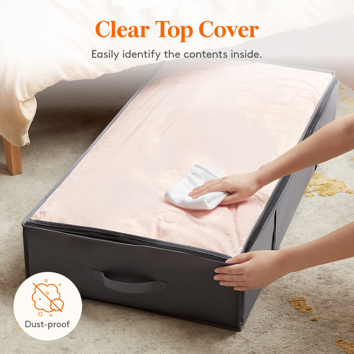 Lifewit 4 Pack 95L Under Bed Storage Bins, Foldable Closet Organizers and Storage Containers,Underbed Storage Bags with Reinforced Handle for Blanket,Clothing,Comforter, Sheets,Wrapping Paper, Grey 🍁 All In One Marketplace Canada