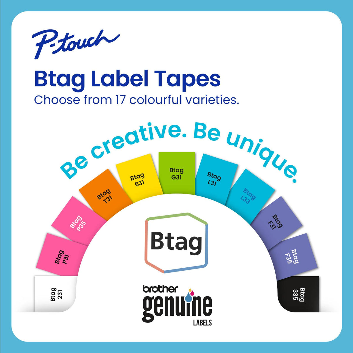 Brother p-Touch 12mm Label Maker Tape Genuine Btag- 3M01 P-Touch Label Tape for P-Touch PT-N10, PT-N20 and PT-N25BT, Btag Series, Non-Laminated, Clear and Black 🍁 All In One Marketplace Canada