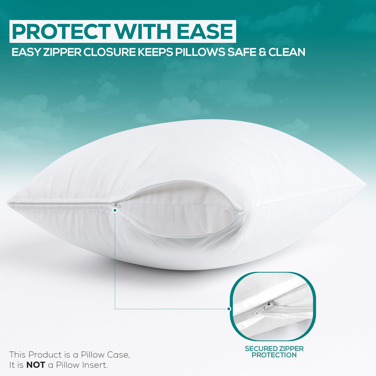 Utopia Bedding Waterproof Pillow Protectors Zippered King Size (2 Pack, White), Zippered Pillowcases, Bed Bug Proof Pillow Encasement Covers 20 x 38 Inches 🍁 All In One Marketplace Canada