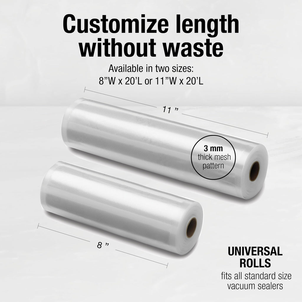 Cuisinart Vacuum Food Sealer Bags 2-Pack 11"x20" ft. rolls, Universal, Microwave & Freezer Safe (VSB-112C) 🍁 All In One Marketplace Canada