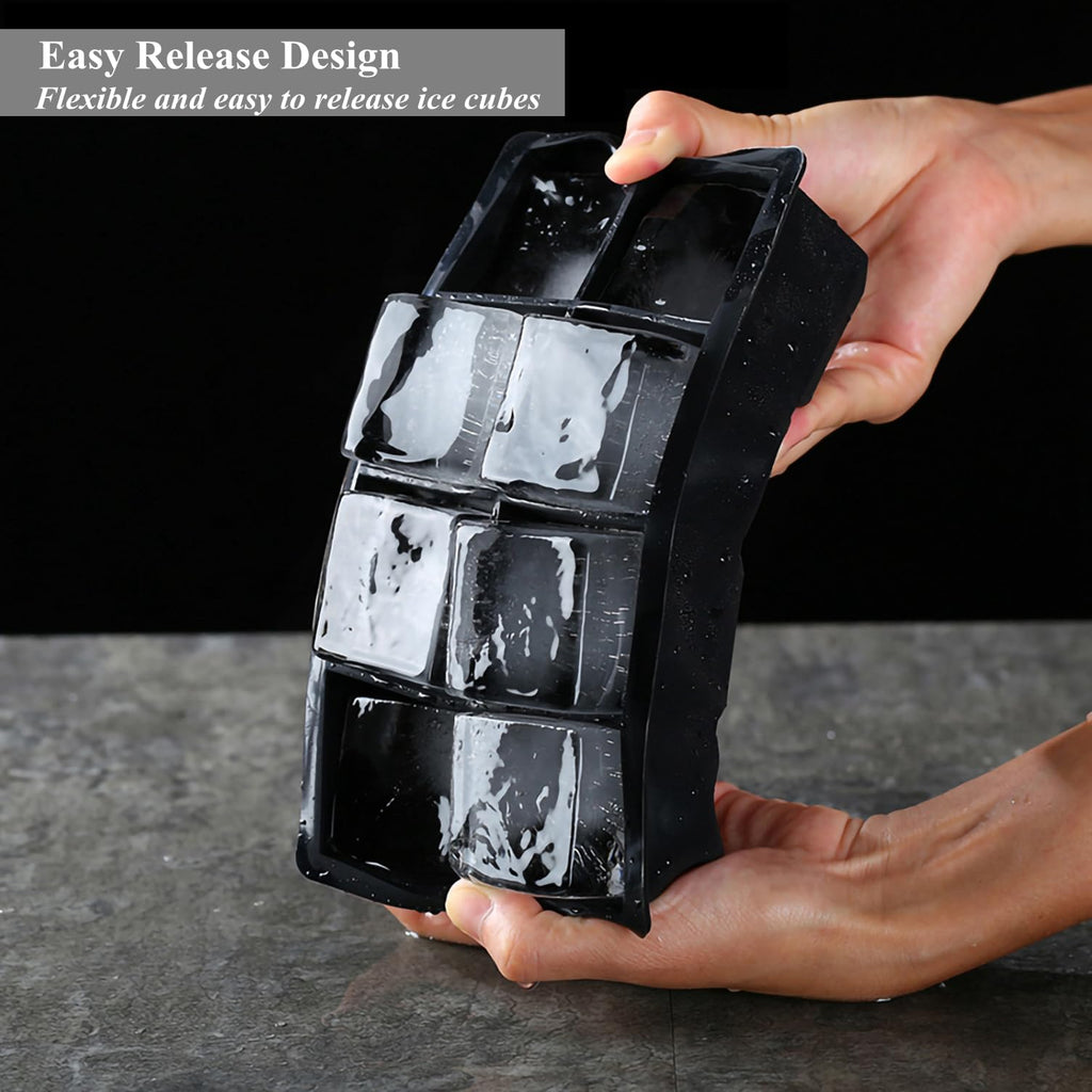 Bangp Large Ice Cube Tray for Whiskey,2 Pack Stackable Big Ice Cube Molds Make 16 Big Whiskey Ice Cubes,Easy Release Square Ice Cube Maker for Cocktails,Whiskey,Soups and Frozen Treats 🍁 All In One Marketplace Canada