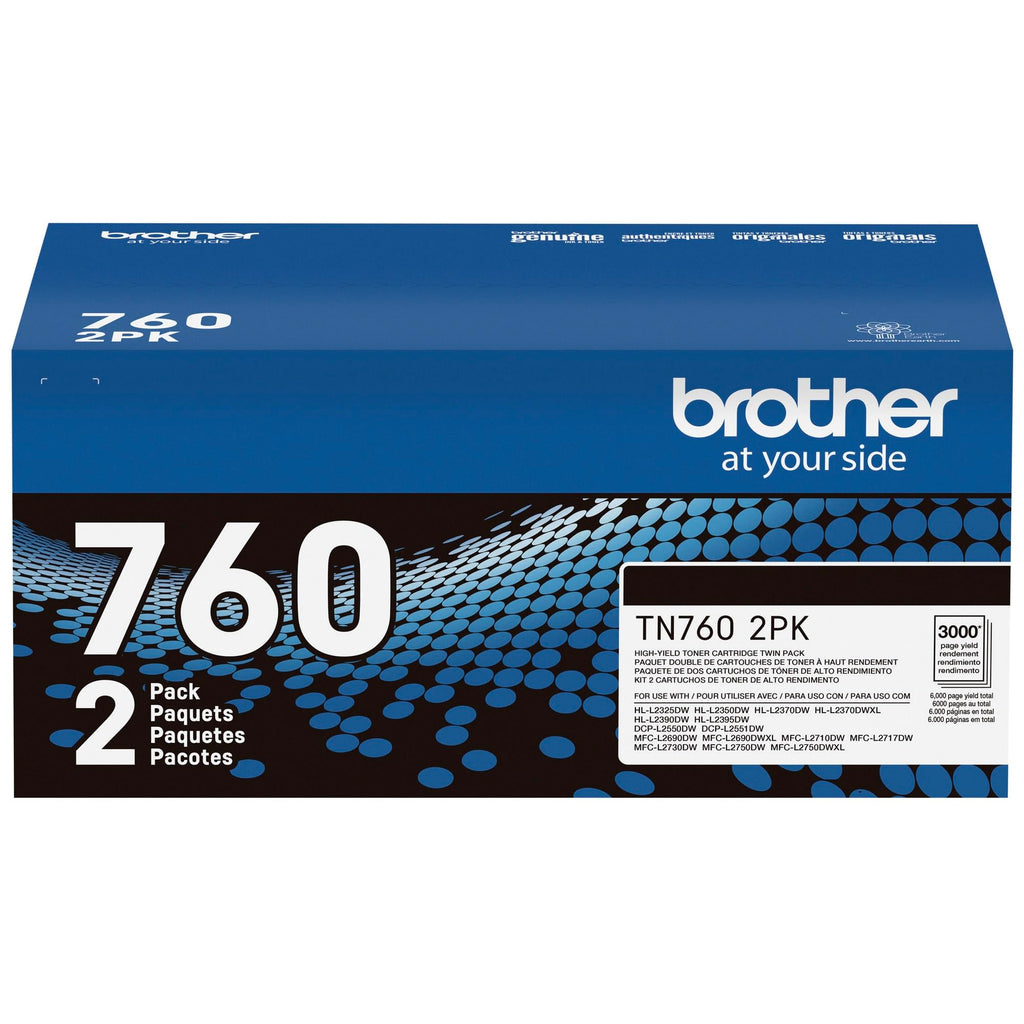 Brother Original TN760 High-Yield Black Toner Cartridge Value Pack (2), Higher Yield for Value, Original Toner Replacement cartridges,for Brother Laser Printers HL-L2395DW, DCP-L2550DW and More 🍁 All In One Marketplace Canada