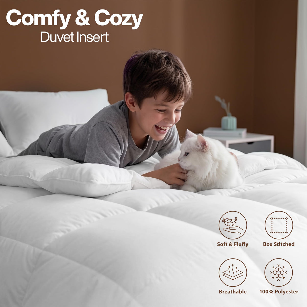 Utopia Bedding Queen Comforter Duvet Insert, Quilted White Comforter with Corner Tabs, Box Stitched Down Alternative Comforters Queen Size 88 x 88 inches 🍁 All In One Marketplace Canada