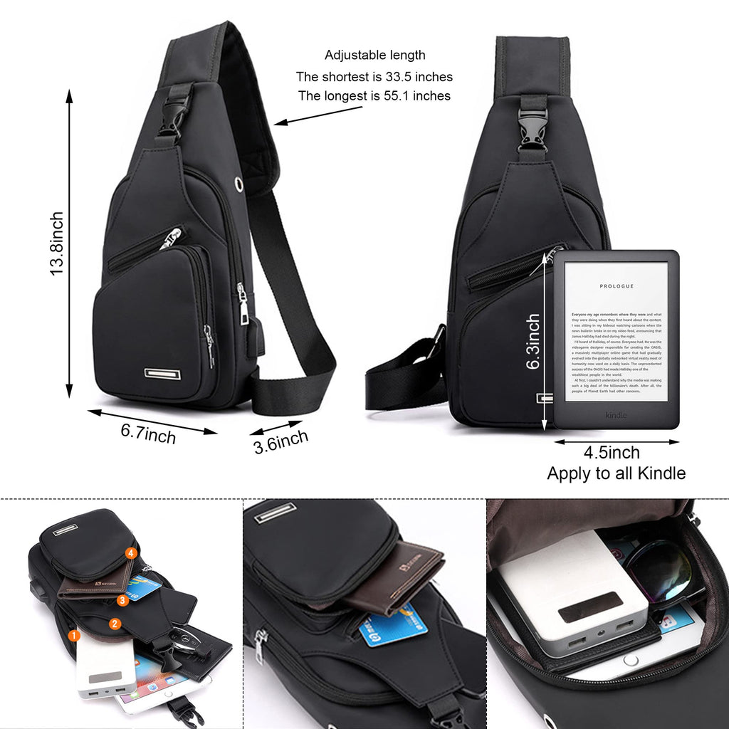 Sling Shoulder Bag Crossbody Backpack for Men Women Waterproof Hiking Daypack Multipurpose Cross Body Chest Bag for Outdoor Walking Travel 🍁 All In One Marketplace Canada