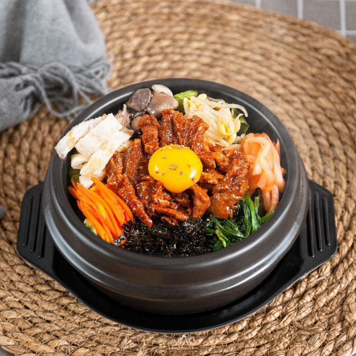 Kyung San Korean Stone Bowl with Tray