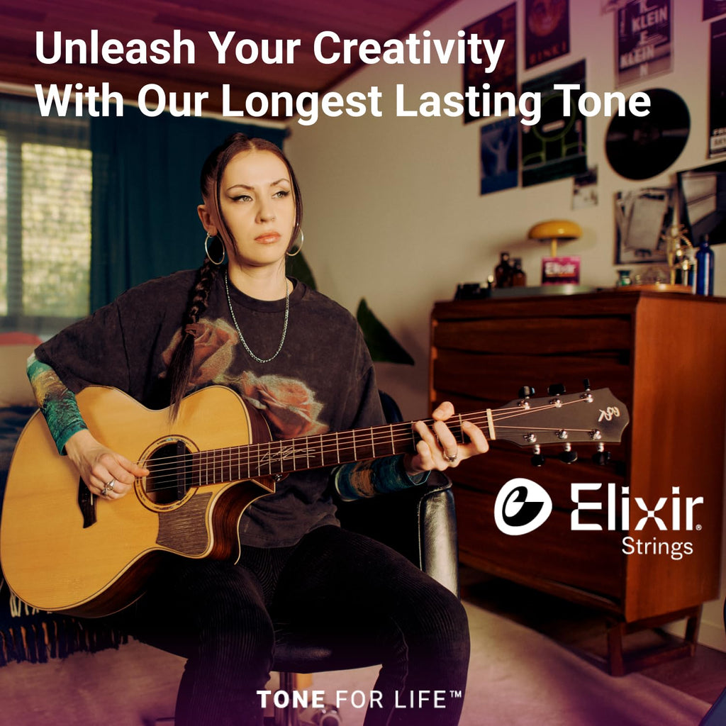 Elixir 16052 Phosphor Bronze Nanoweb Coating Acoustic Guitar Strings - Light 12-53 🍁 All In One Marketplace Canada