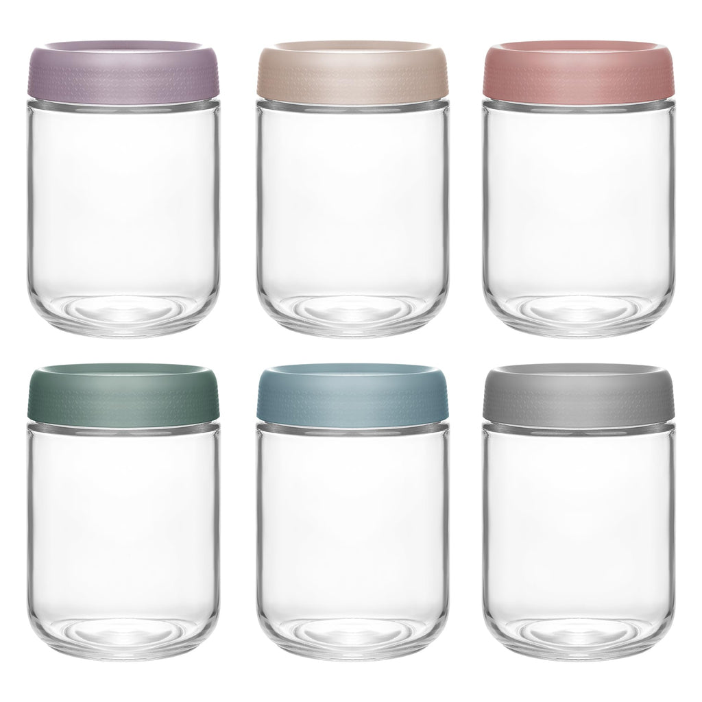 Xileanalee Overnight Oats Containers with Lids 6 Pack-16 Oz Mason Jar with Lids-Overnight Oats Jars Glass Food Storage Containers for Chia Seed Pudding Salad Cereal Coffee Spices 🍁 All In One Marketplace Canada
