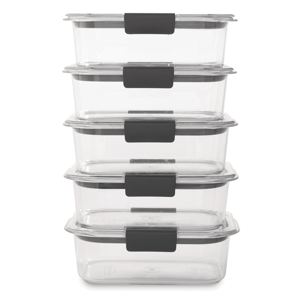 Rubbermaid 10-Piece Brilliance Food Storage Containers with Lids for Lunch, Meal Prep, and Leftovers, Dishwasher Safe, 3.2-Cup, Clear/Grey 🍁 All In One Marketplace Canada
