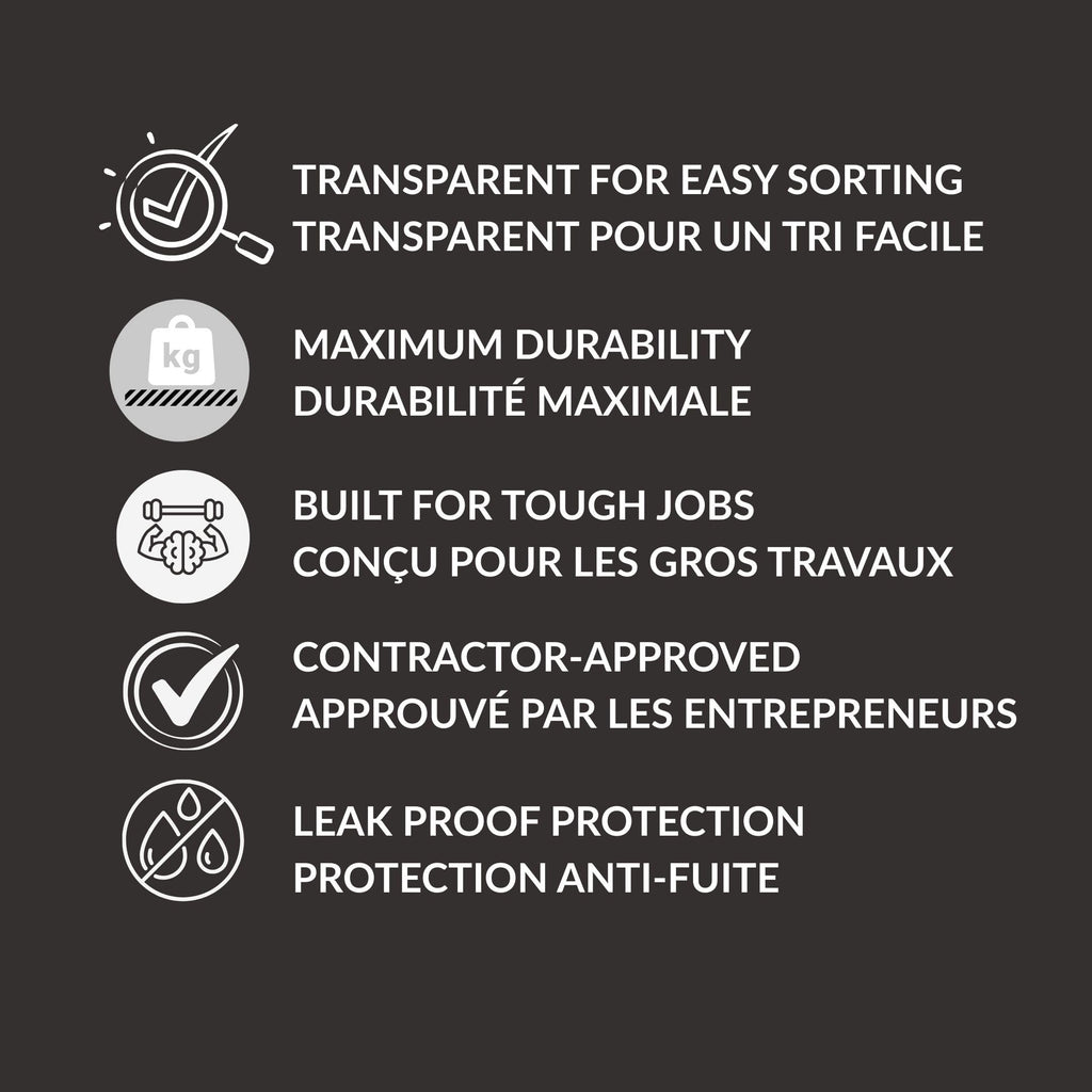 Maximum Heavy Duty Garbage Bags, 42-Gallon, 3 Mil, Clear Garbage Bags Extra Large, Tear Resistant, Industrial Strength, 32 Counts, Made In Canada 🍁 All In One Marketplace Canada